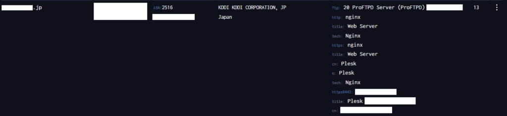 DNSDumpsterの結果その1