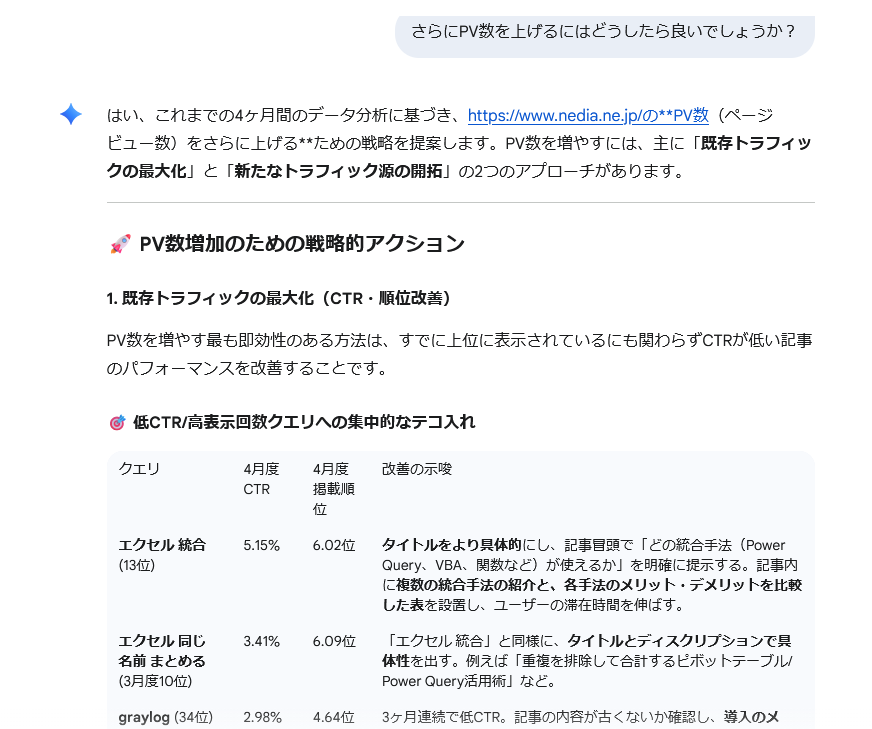 Geminiでの改善案