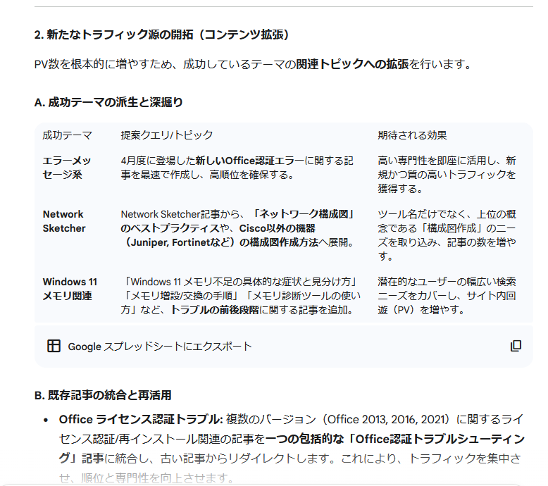 Geminiでの改善案